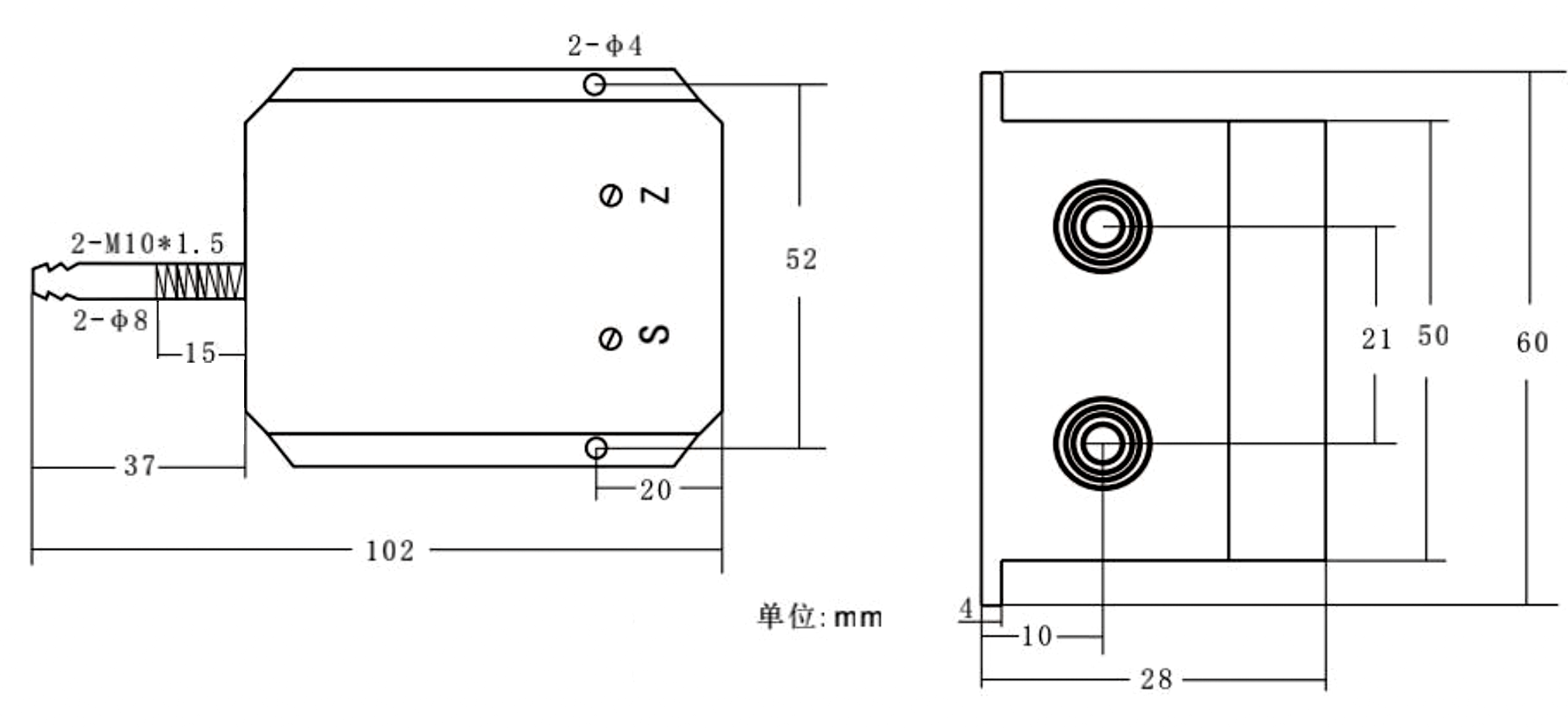 PTL802D尺寸图 PTL802D尺寸图